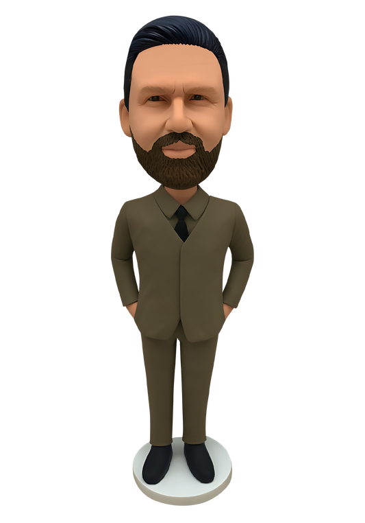 Khaki Suit Man Custom Bobblehead