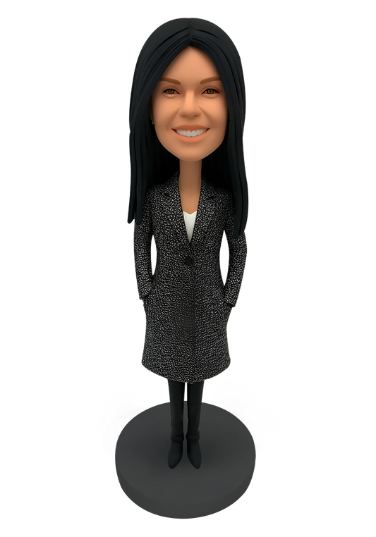 Lady in Coat Custom Bobblehead-1