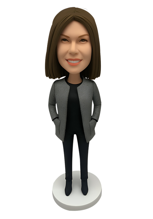 Lady in Coat Custom Bobblehead-15