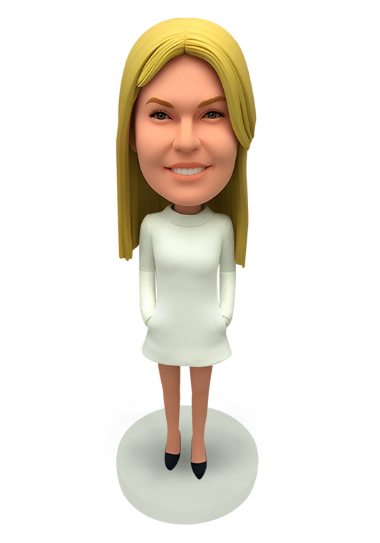 Lady in Coat Custom Bobblehead-2
