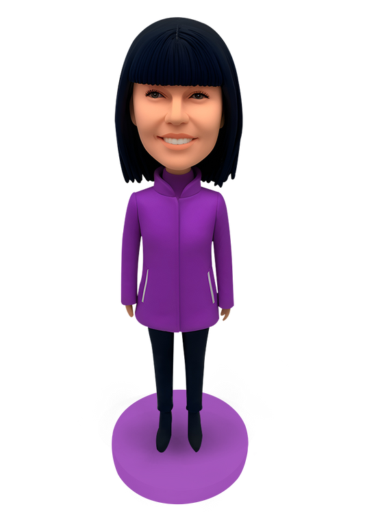 Lady in Coat Custom Bobblehead-3