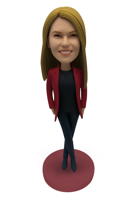 Lady in Coat Custom Bobblehead-5