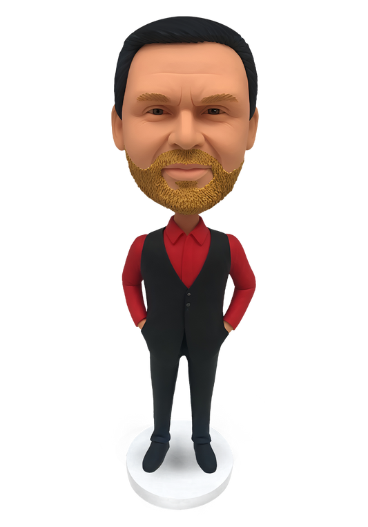 Male in Vest Custom Bobblehead-1