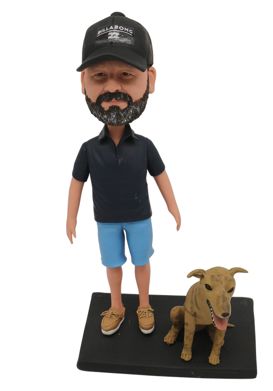 Man and Dog Custom Bobblehead-1