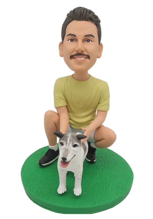 Man and Dog Custom Bobblehead-3