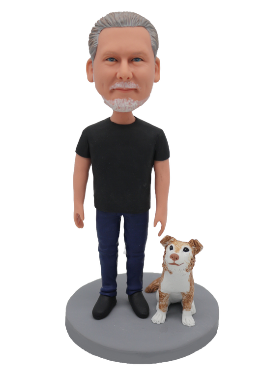 Man and Dog Custom Bobblehead