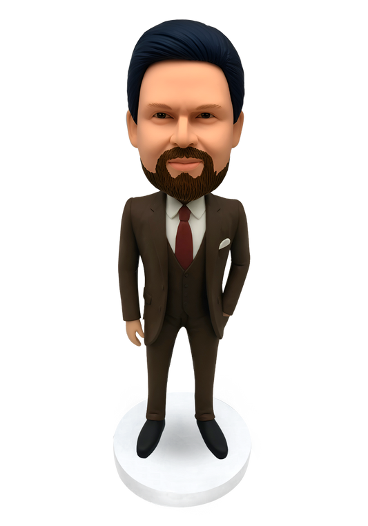 Man in Brown Suit Custom Bobblehead