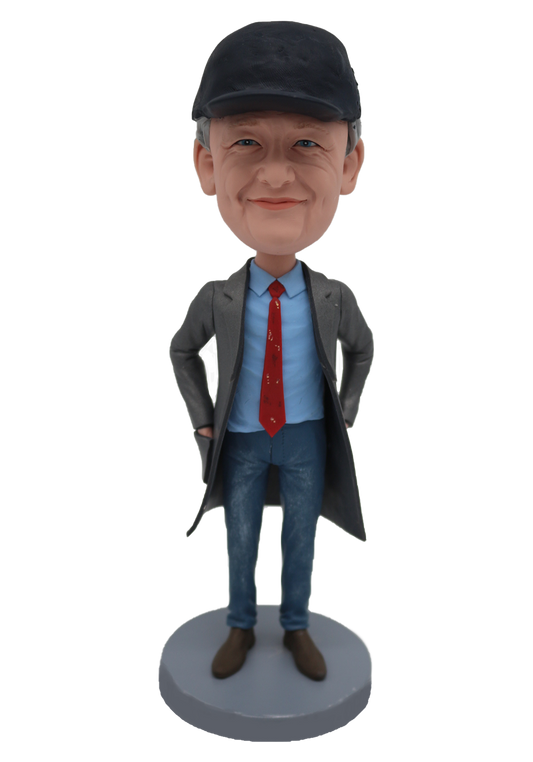 Man in Coat Custom Bobblehead