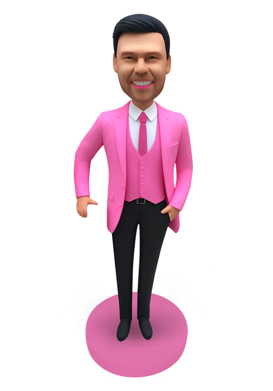 Man in Pink Suit Custom Bobblehead-2