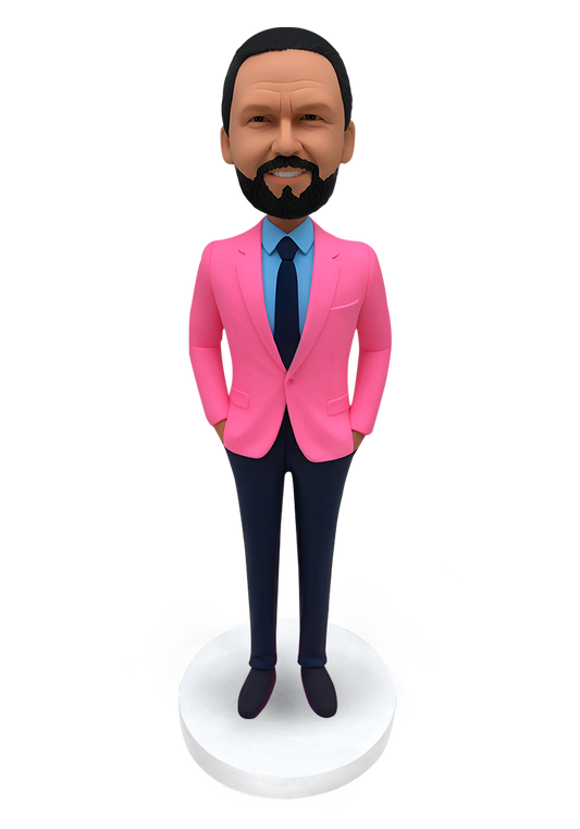 Man in Pink Suit Custom Bobblehead-3
