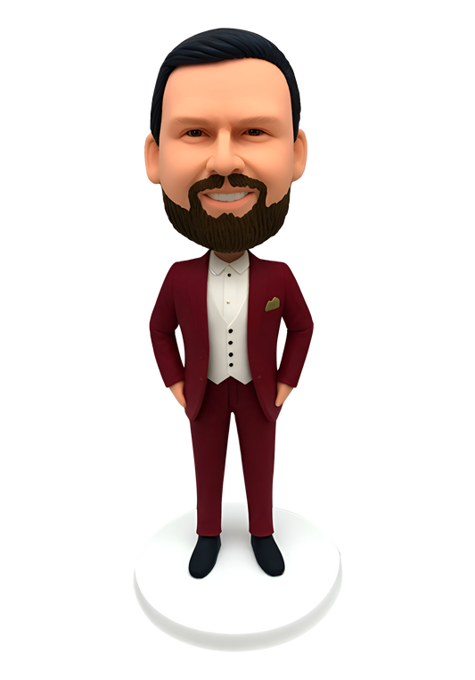 Man in Grey Suit Custom Bobblehead