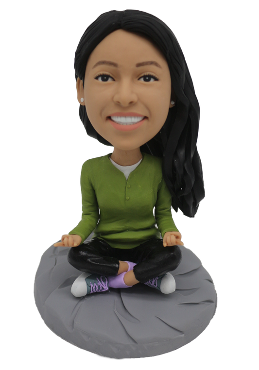 Marathon Girl With Medal Bobblehead
