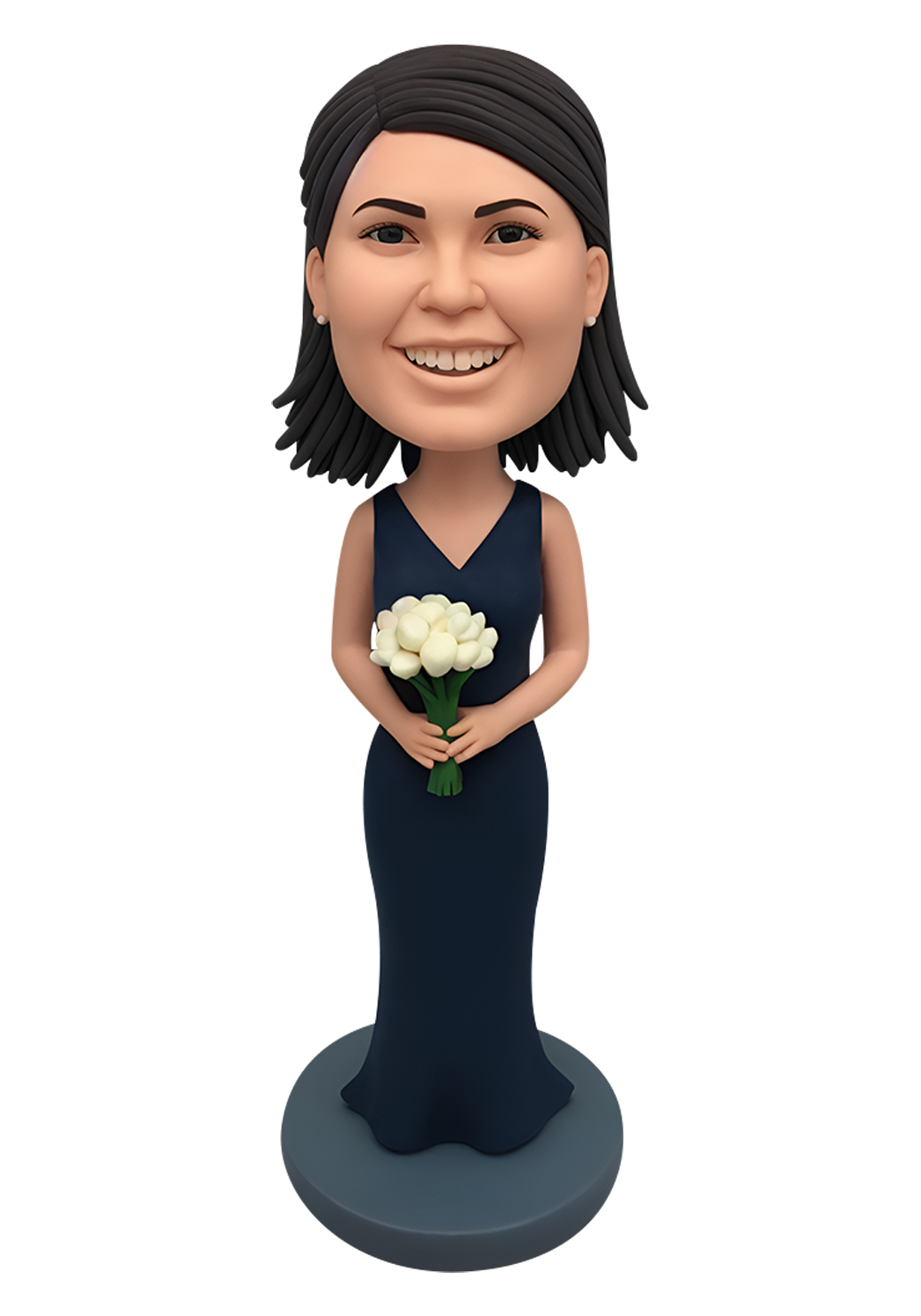 Navy Blue Bridesmaid Custom Bobblehead-1