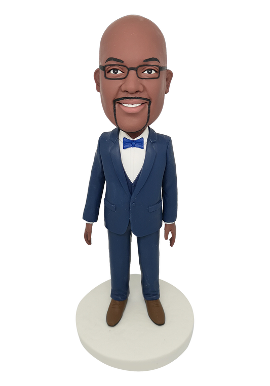 Navy Groomsman Custom Bobblehead