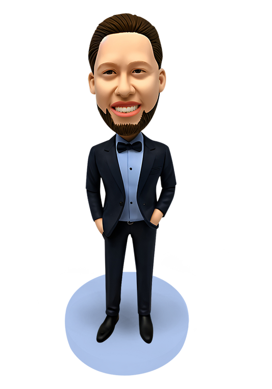 Navy Suit Groomsman Custom Bobblehead-2