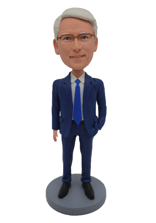 Navy Suit Man Custom Bobblehead