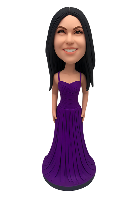Purple Evening Dress Custom Bobblehead-1