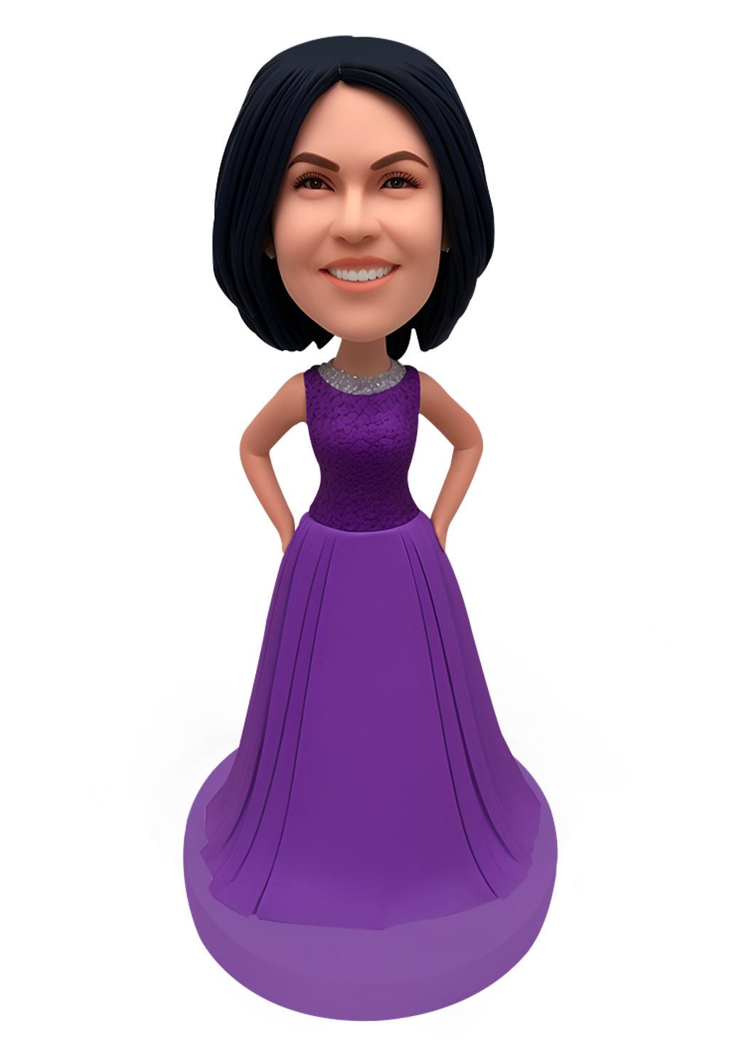 Purple Evening Dress Custom Bobblehead-4