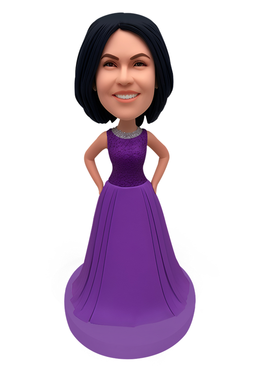 Purple Evening Dress Custom Bobblehead-4