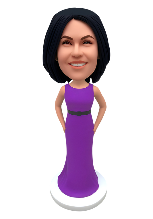 Purple Evening Dress Custom Bobblehead-6