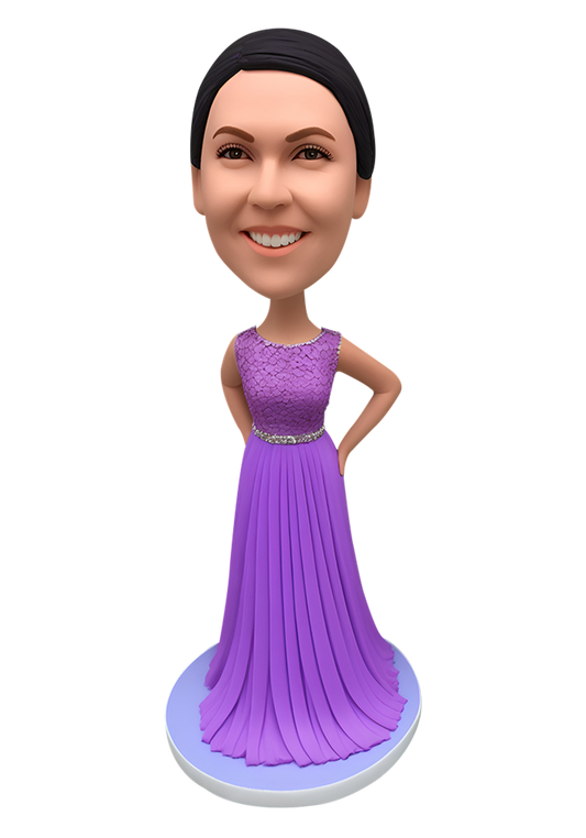 Purple Evening Dress Custom Bobblehead-7