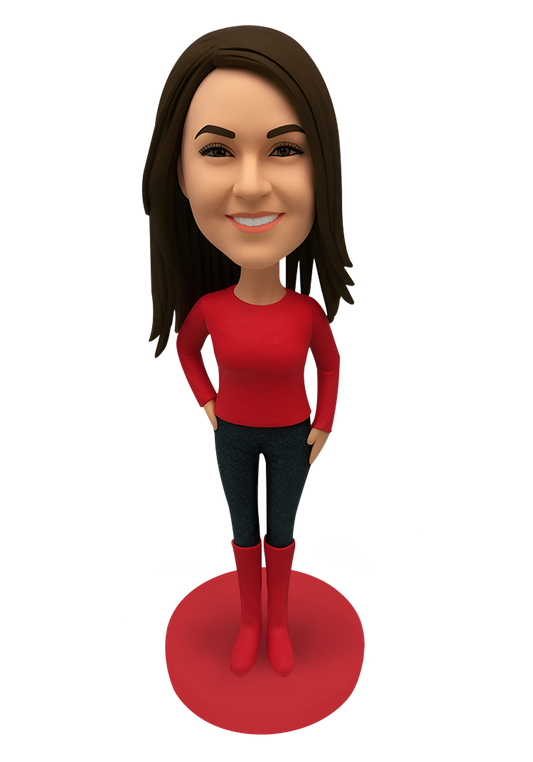 Red Boots Girl Custom Bobblehead