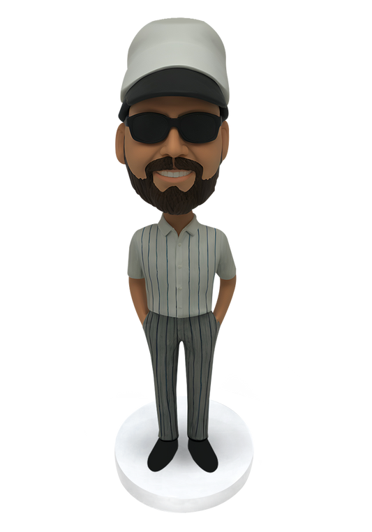 Stripe Shirt Man Custom Bobble Head