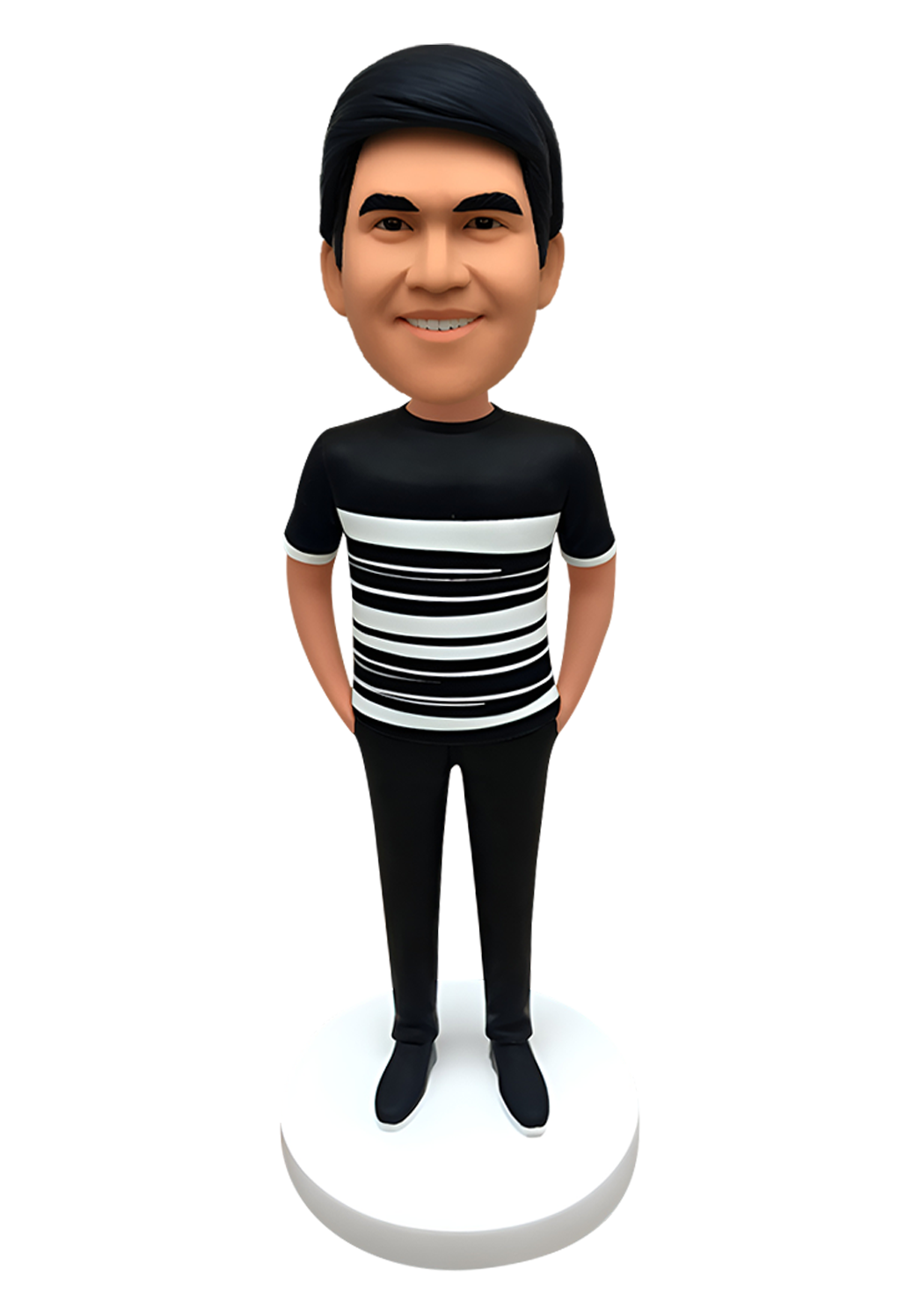 Striped Shirt Man Custom Bobblehead-5