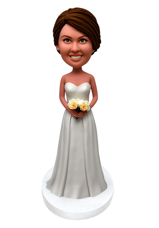 White Dress Bridesmaid Custom Bobblehead-6
