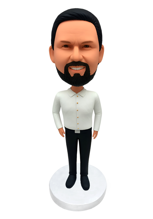 White Shirt Man Custom Bobblehead