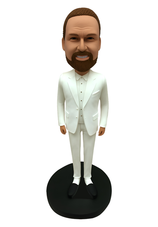 White Suit Male Custom Bobblehead-1