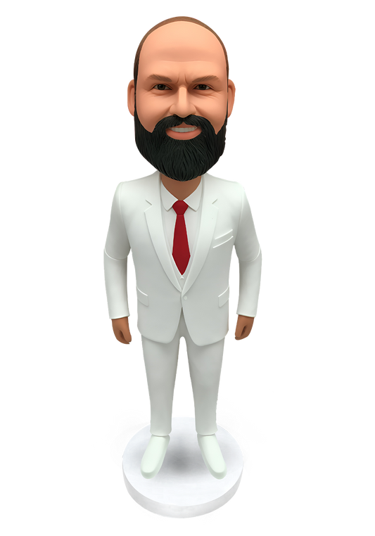 White Suit Male Custom Bobblehead-2