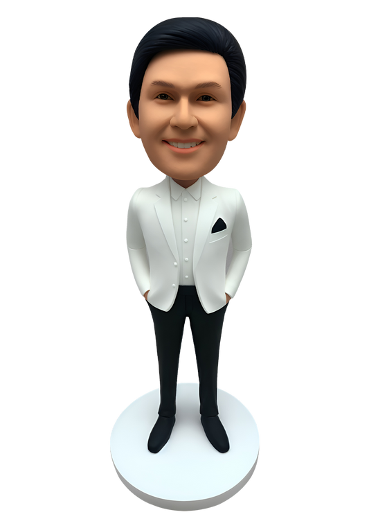 White Suit Male Custom Bobblehead-3