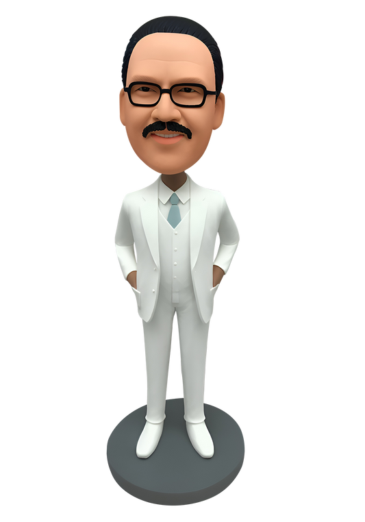 White Suit Male Custom Bobblehead-5