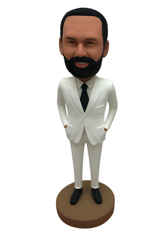 White Suit Male Custom Bobblehead-6