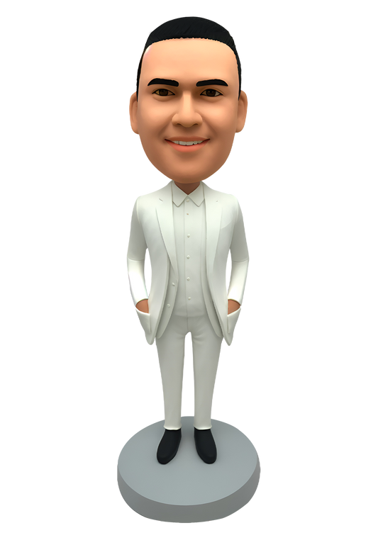 White Suit Male Custom Bobblehead-8